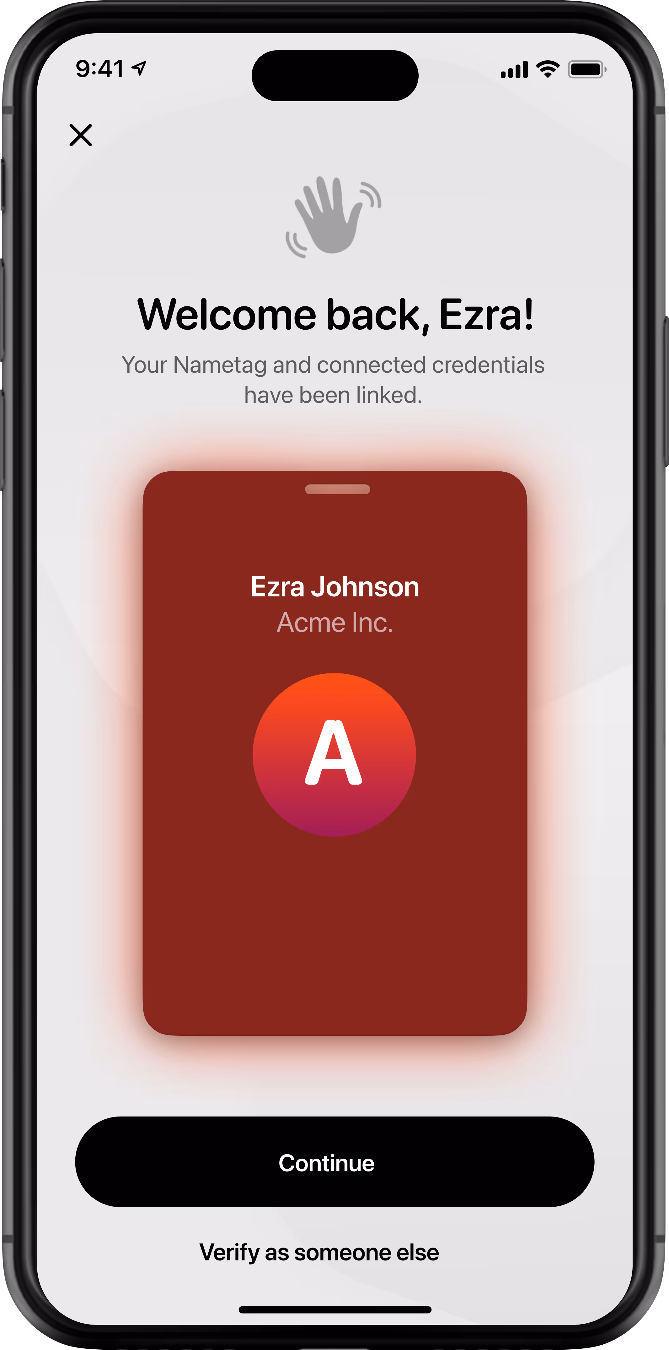Nametag Transfer Verified Identity