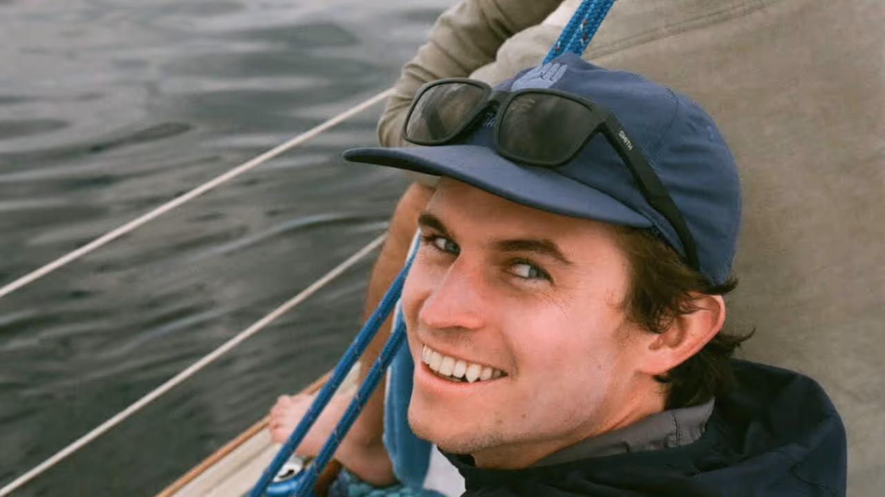 A photo of Jeff on a sail boat.