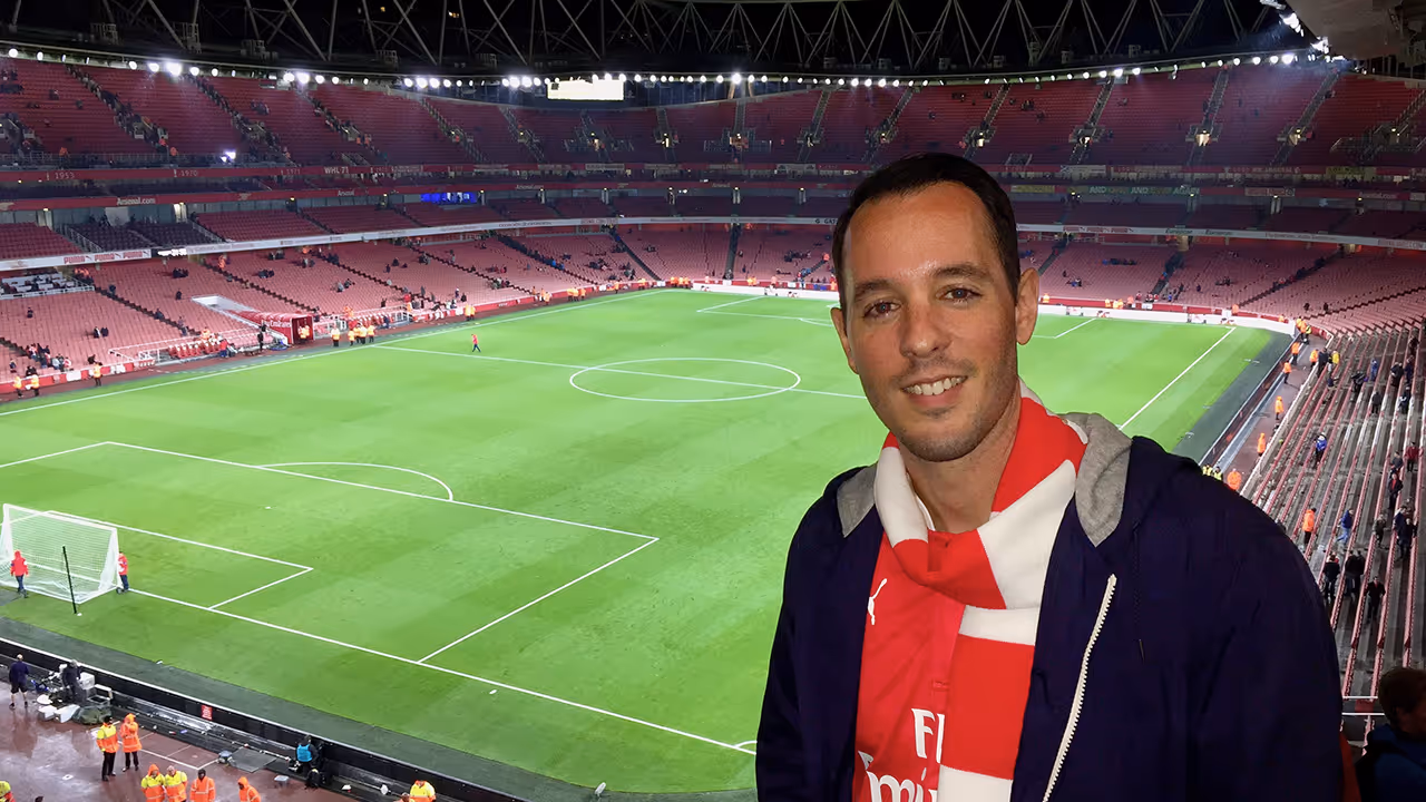A photo of Adam Hillier at a futbol match