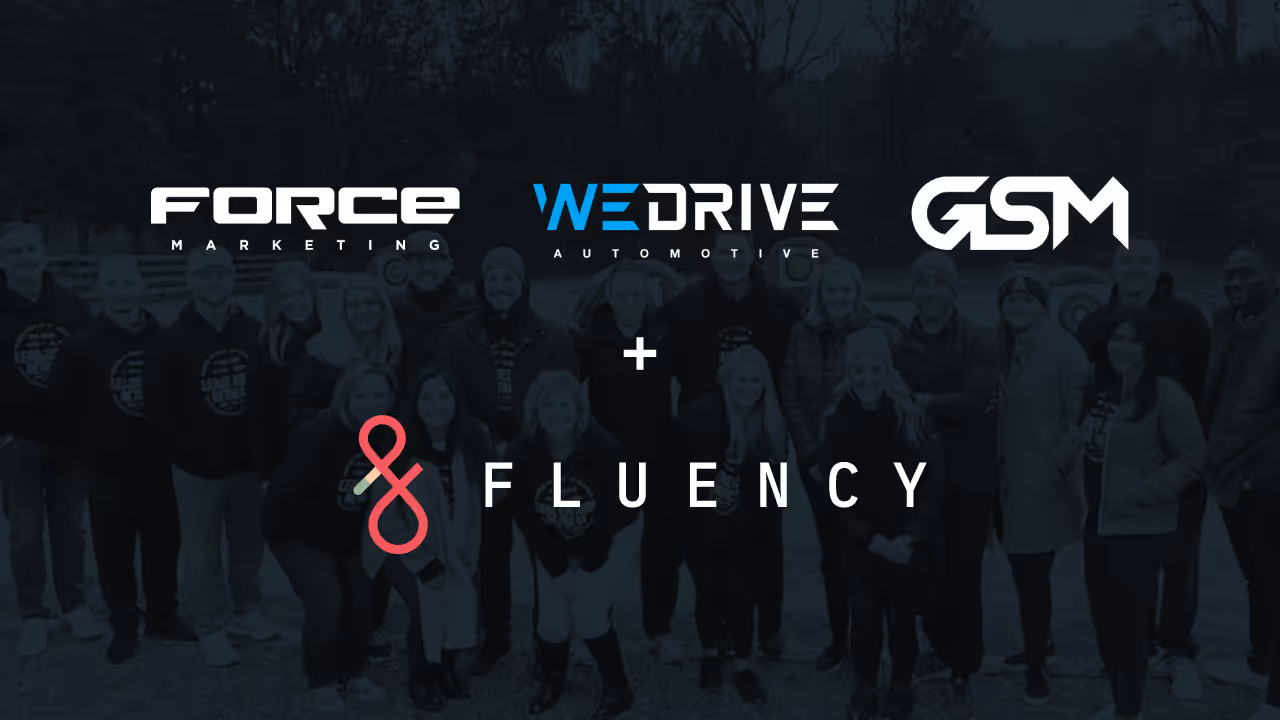 A graphic that includes the team and logo from Force Marketing together with the Fluency logo.