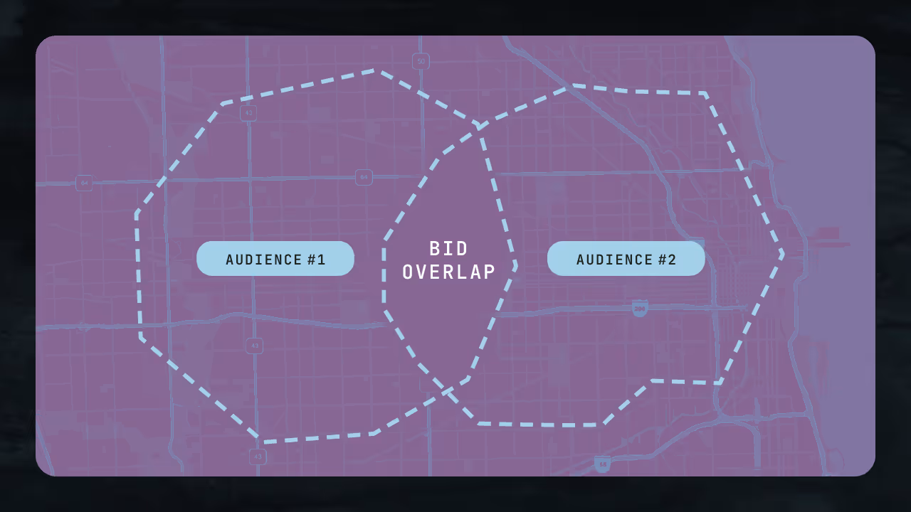 audience overlap on a map