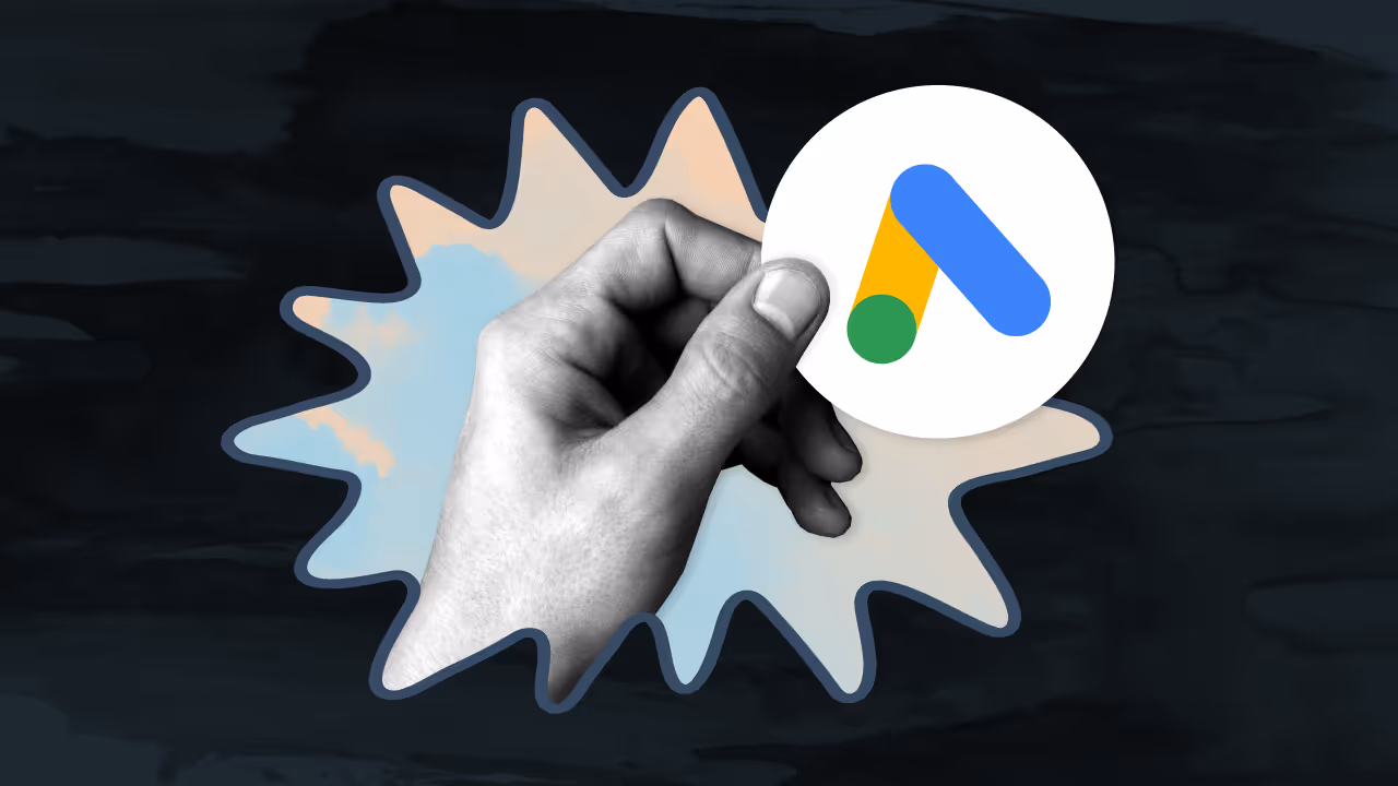 hand holding google ads logo