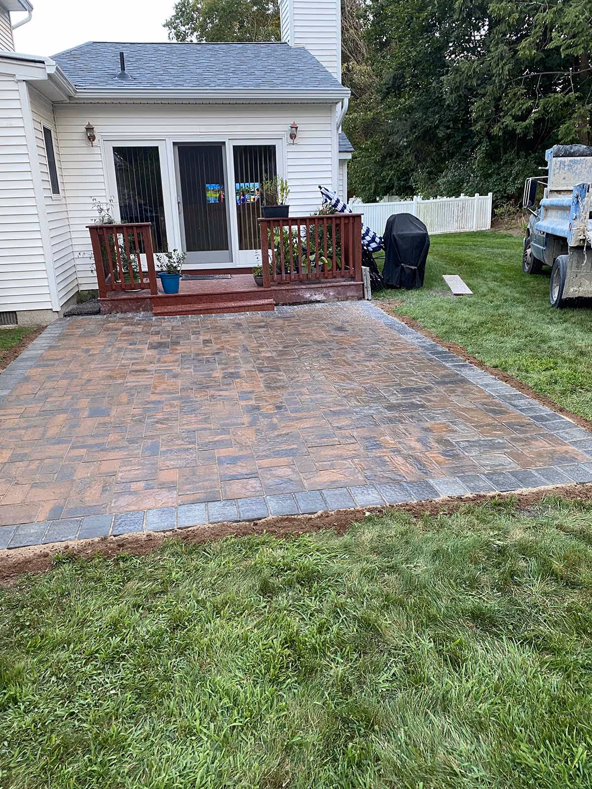 Firs time paving the backyard for outdoor seating