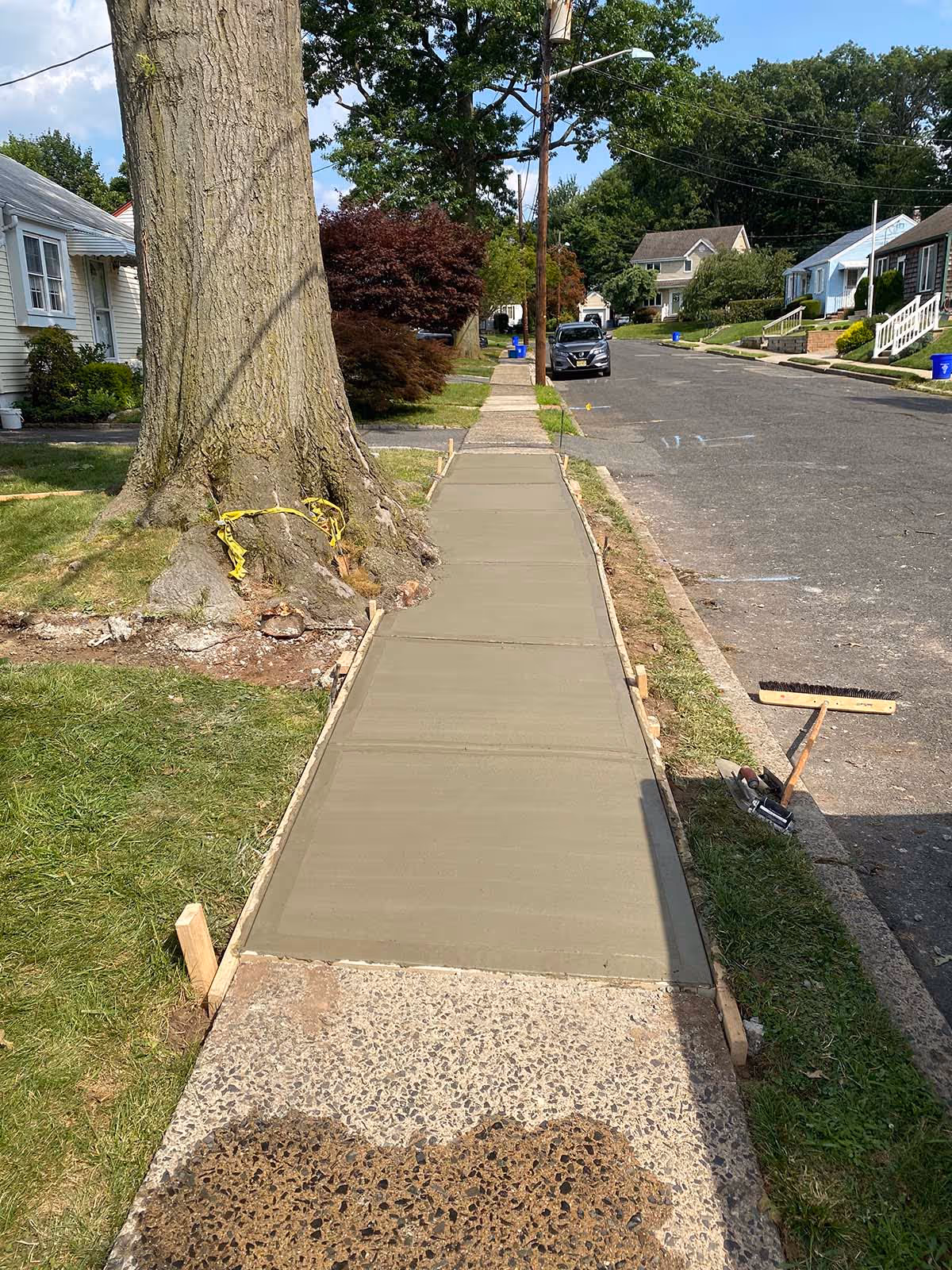 Outdoor concrete paving