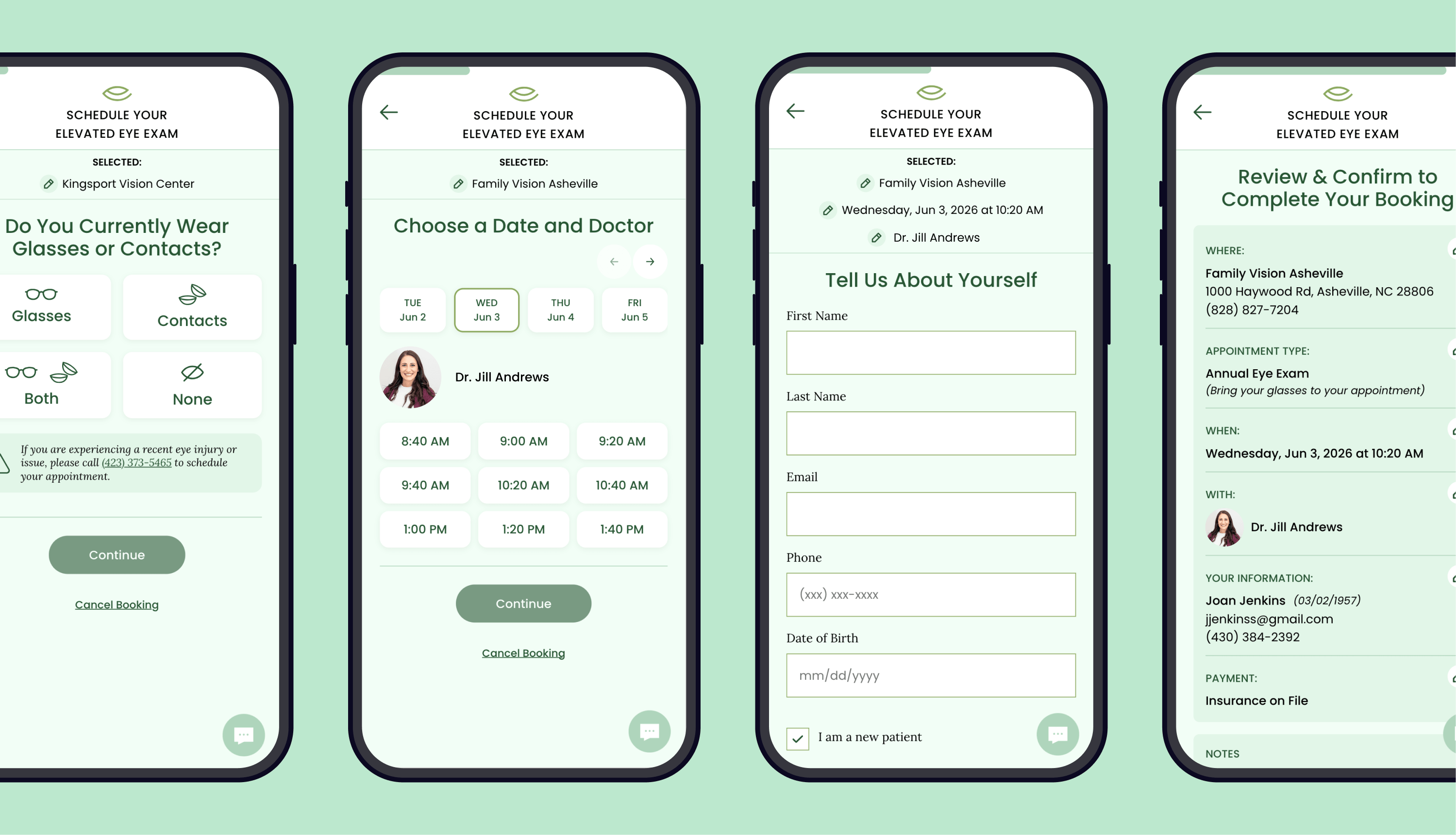 Mobile views of web scheduler