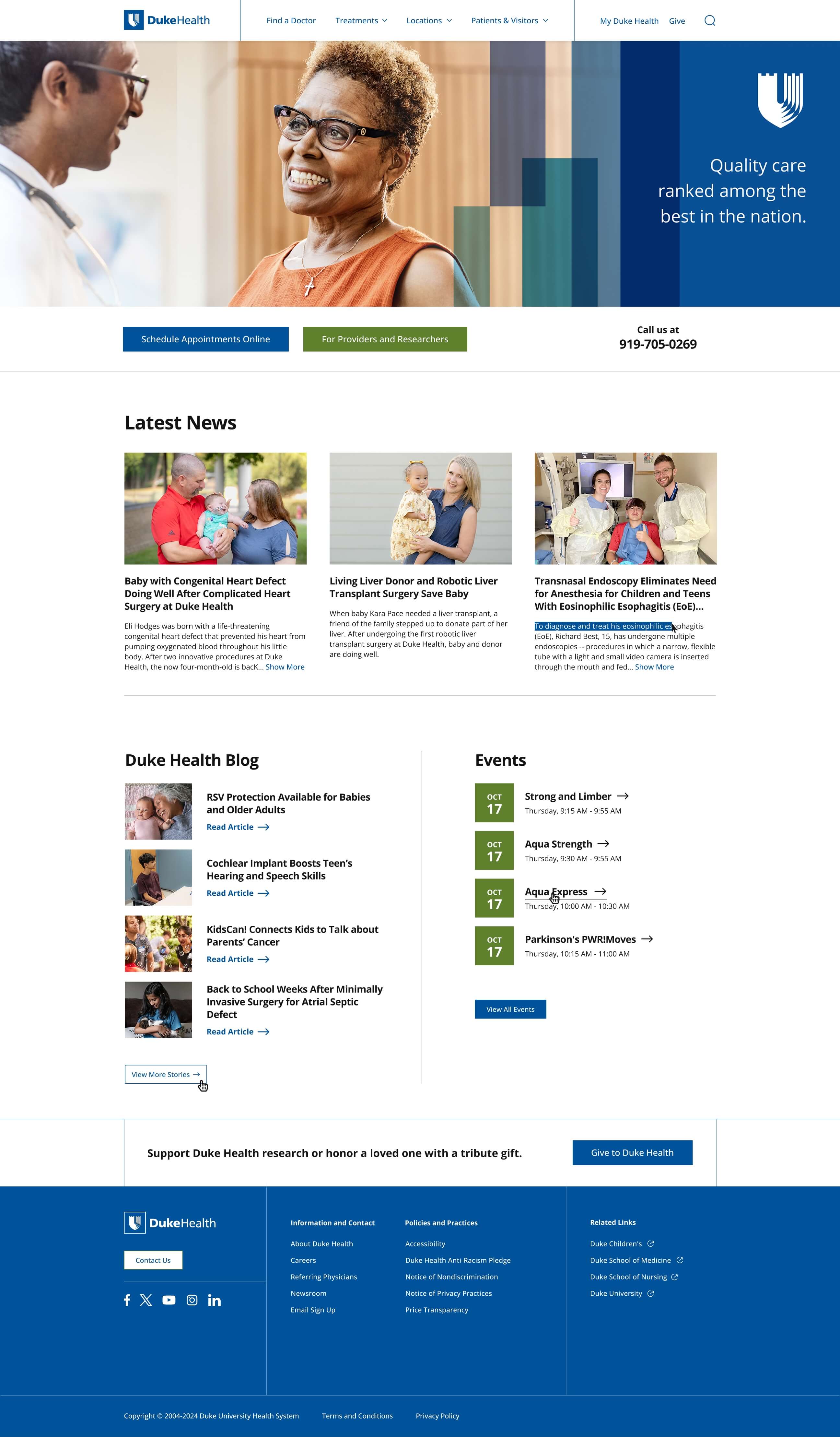 Homepage screen