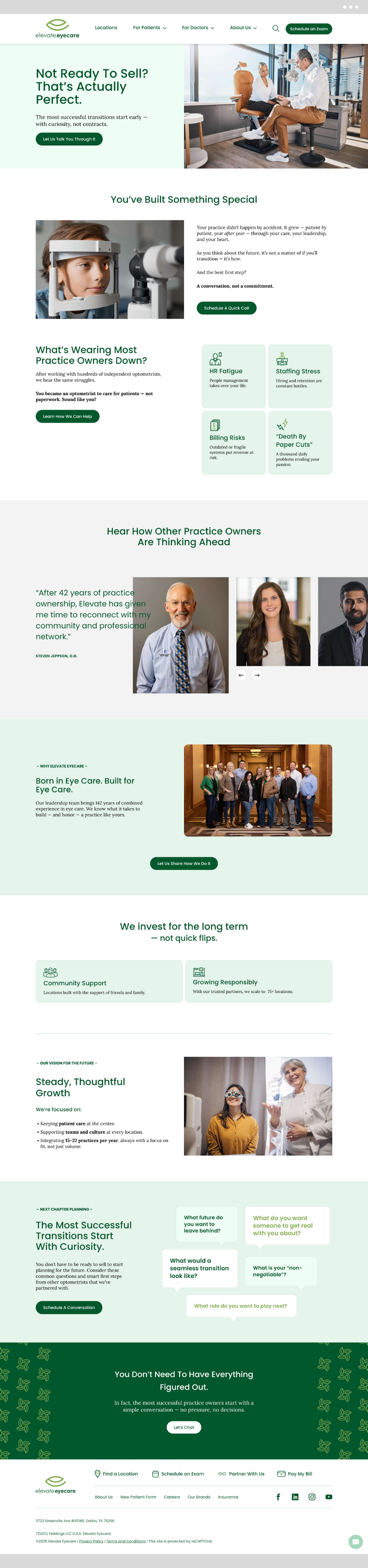 selling eyecare practice screen