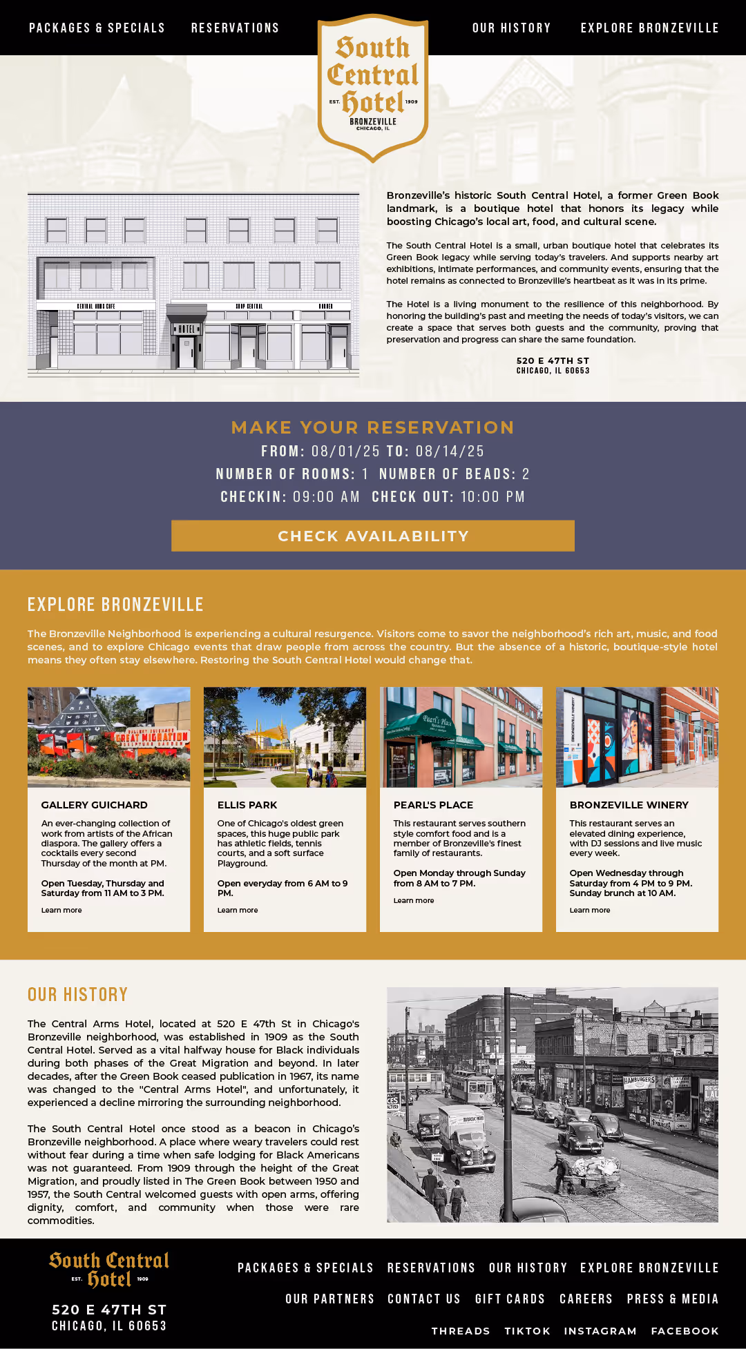 Website layout