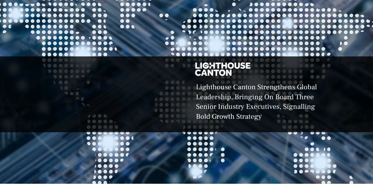 Lighthouse Canton logo, dynamic digital background.