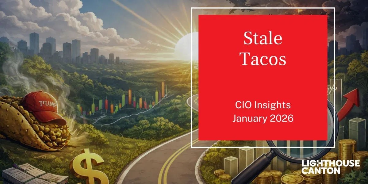Cityscape and taco graphic with dollar sign logo.