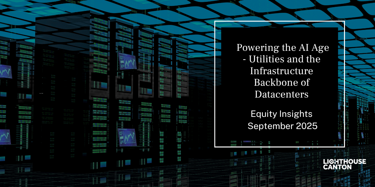 Server racks reflected in a mirrored surface.