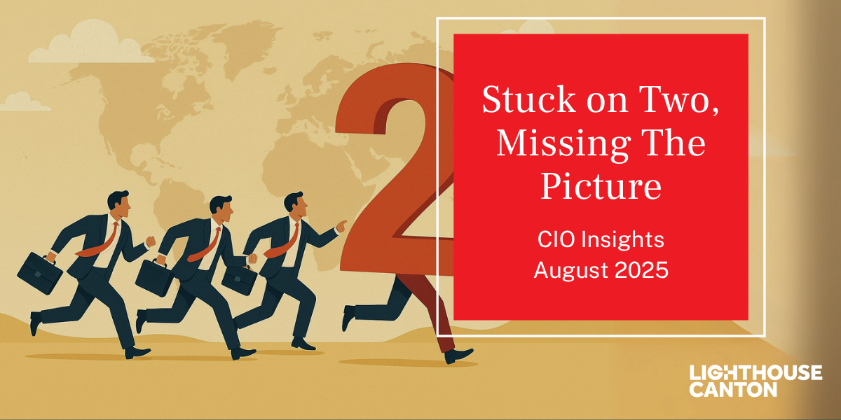 Three men run past a large red "2".