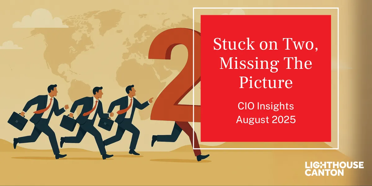Three men run past a large red "2".
