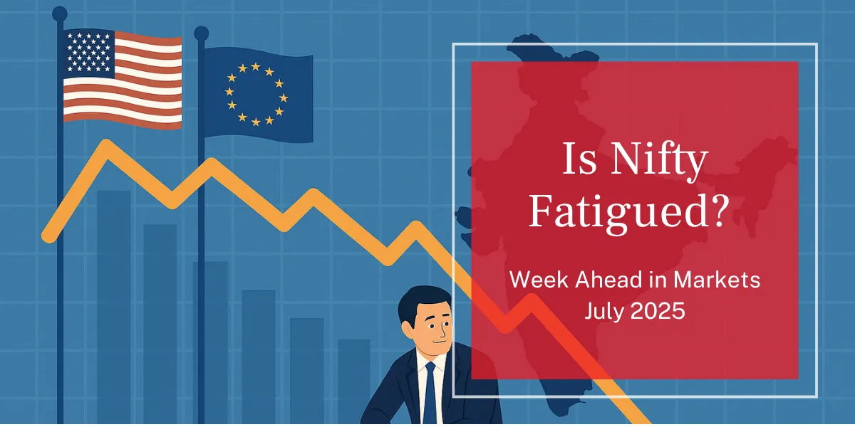 Falling graph and American flag with a man in a suit.