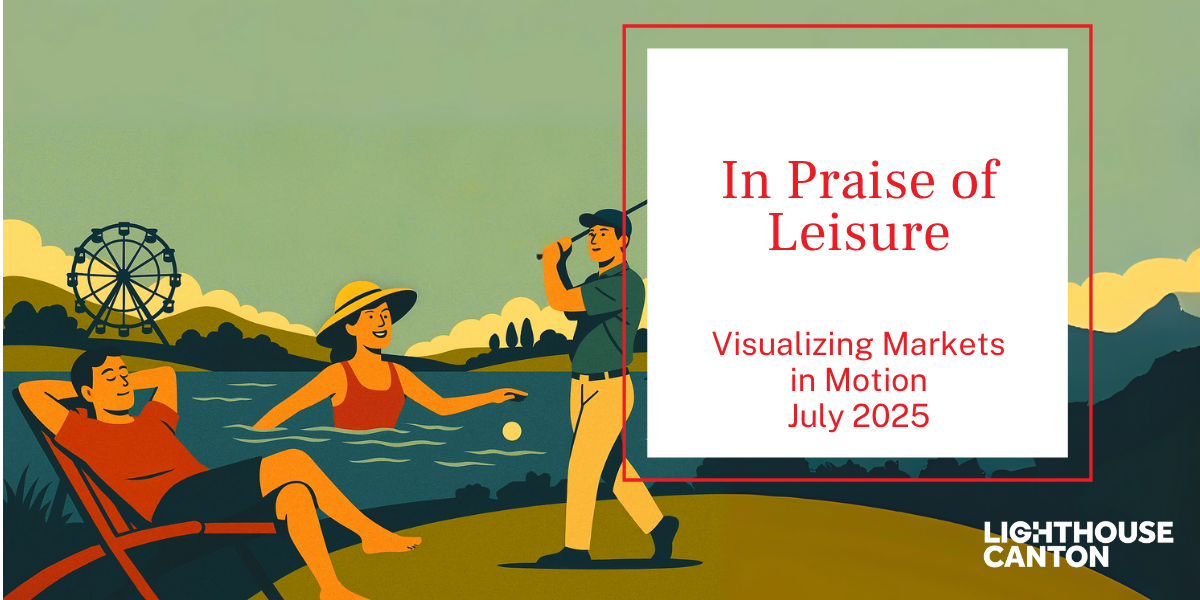 Illustration of a man and woman relaxing outdoors with a Ferris wheel in the background.