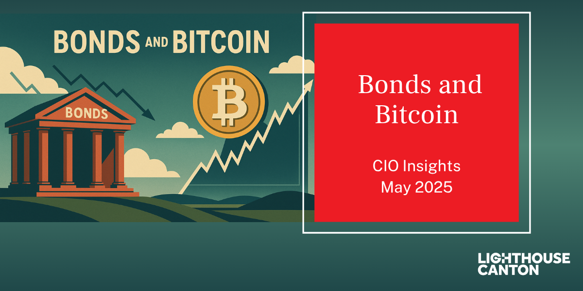 Lighthouse Canton logo and Bitcoin graphic.