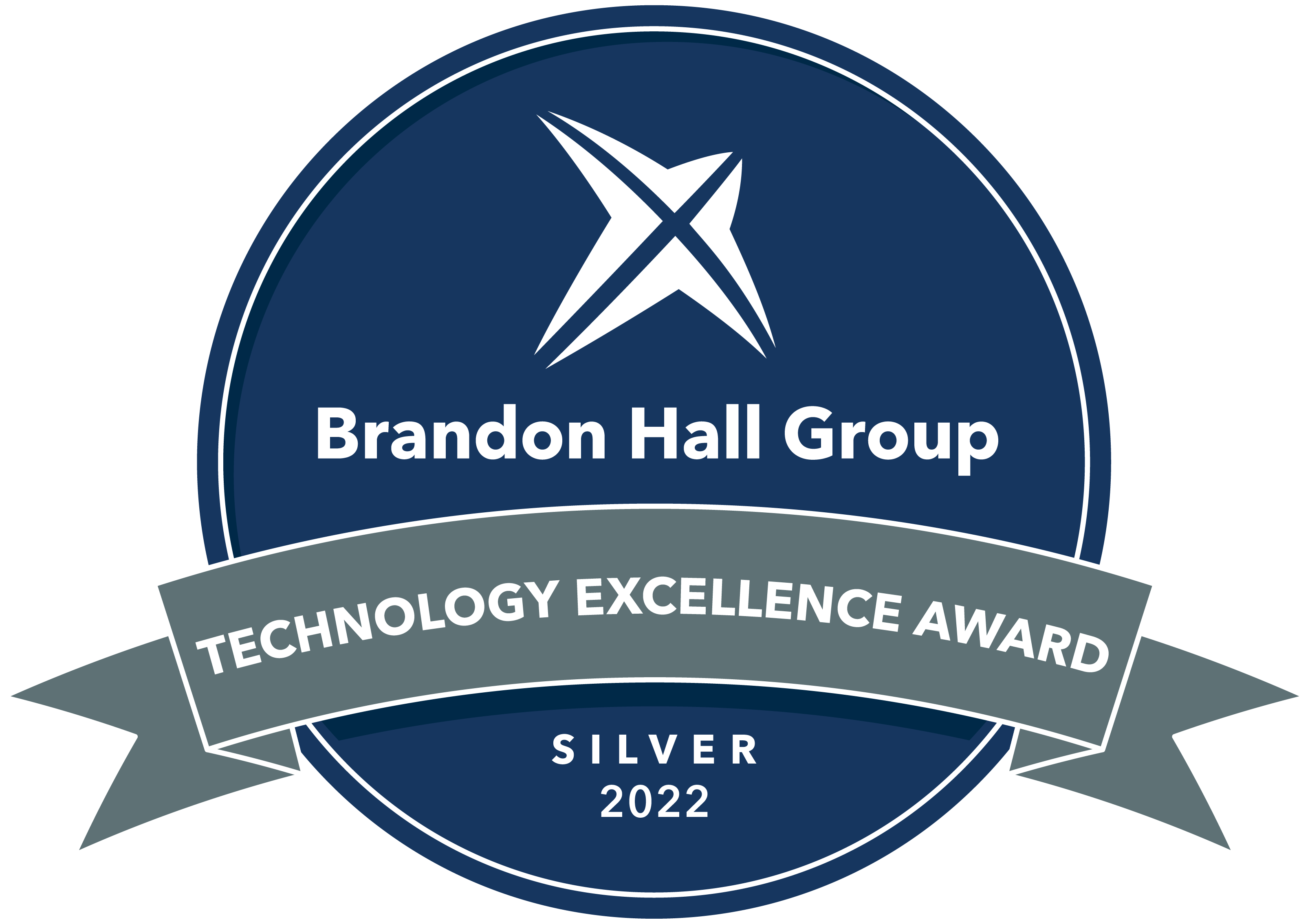 Brandon Hall Group Technology Excellence Award Silver 2022 ribbon.