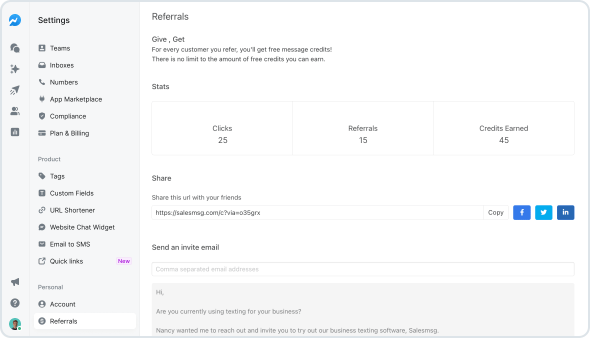 New Salesmsg Referral Program: Earn $50 For Every Customer You Send our Way 