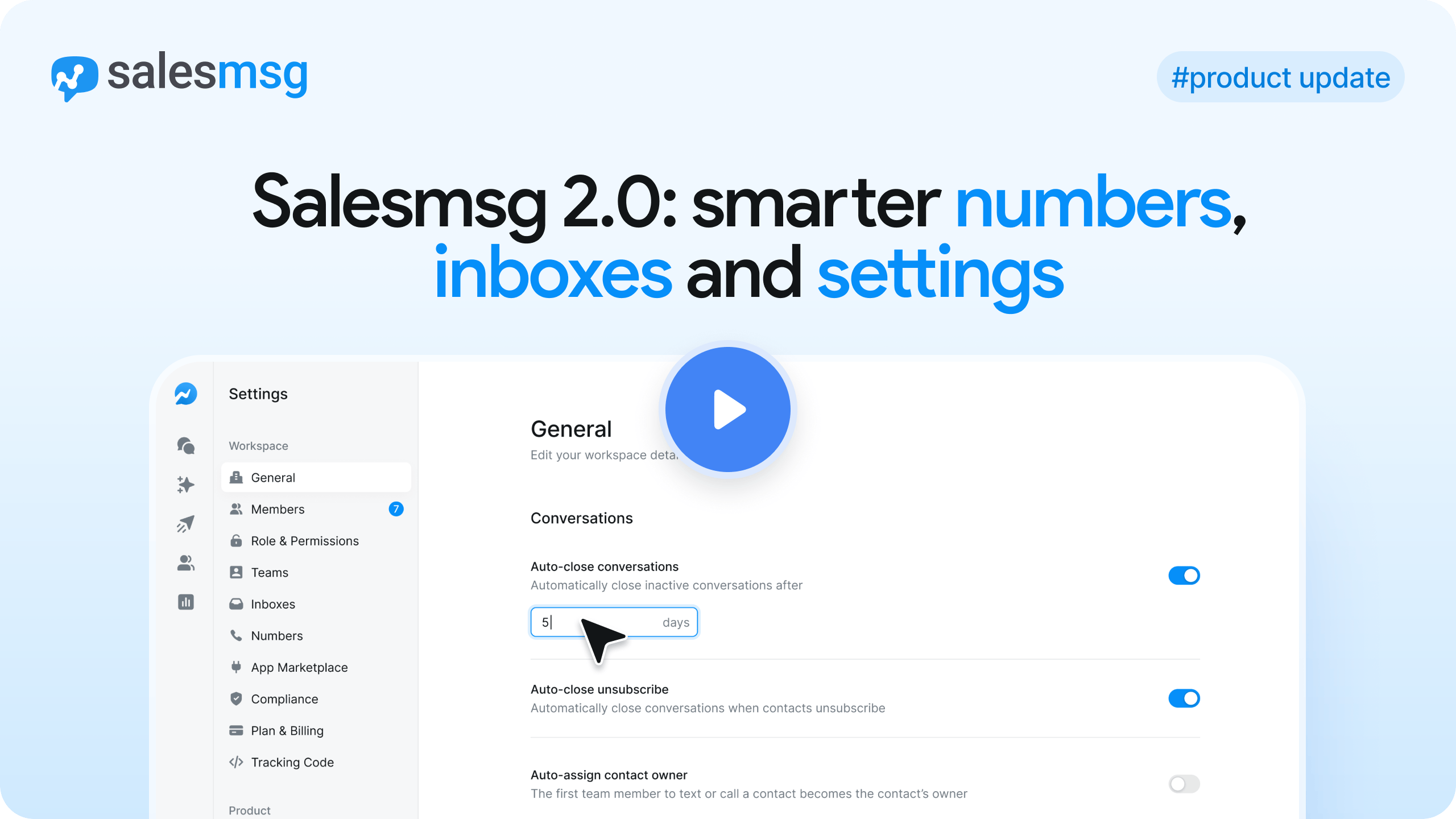 Easily manage org settings, map email to SMS, buy numbers, text-enable landlines, and bulk create inboxes to scale communication.