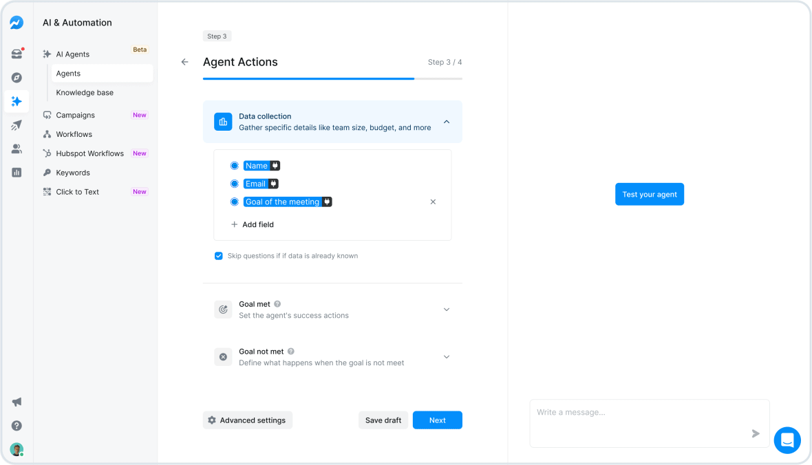 Booking Agent End-to-End: Turn Texting Conversations into Booked Meetings