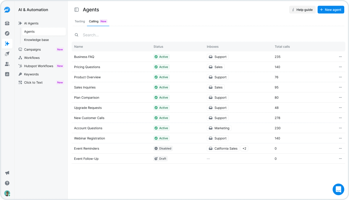Automate Conversations with AI Calling Agents