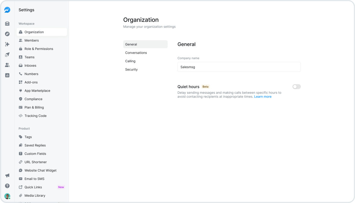 Control Outreach Timing with Salesmsg Quiet Hours