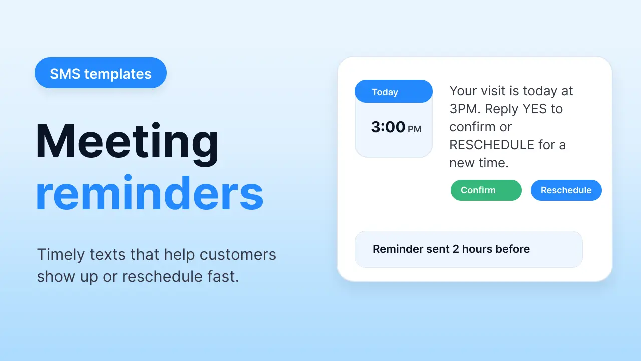 Sample appointment and meeting reminder text messages
