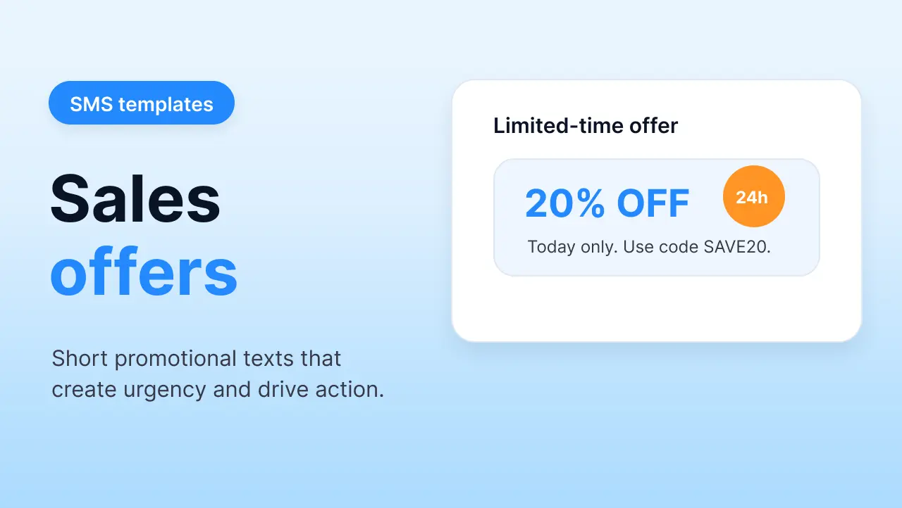 Sample promotional and time-sensitive deal text messages