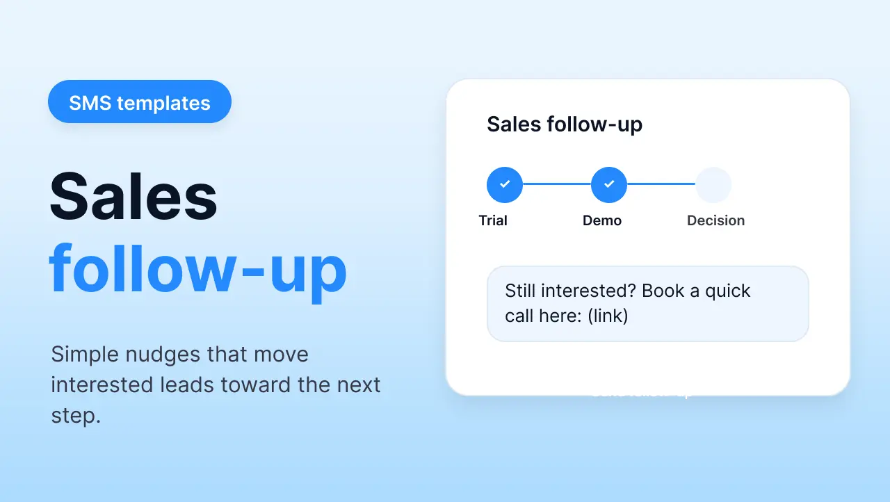 Sample follow-up text messages for customers