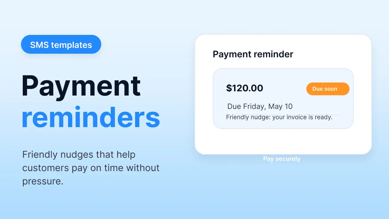 Sample payment reminder text messages