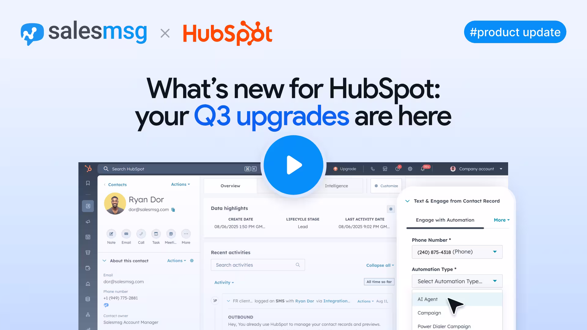 Q3 HubSpot upgrades deliver smarter engagement, easier Power Dialer access, automated campaigns, and more in Salesmsg. Get the rundown.