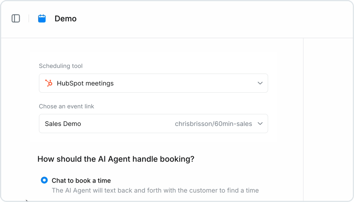 Book HubSpot meetings automatically with your AI agent