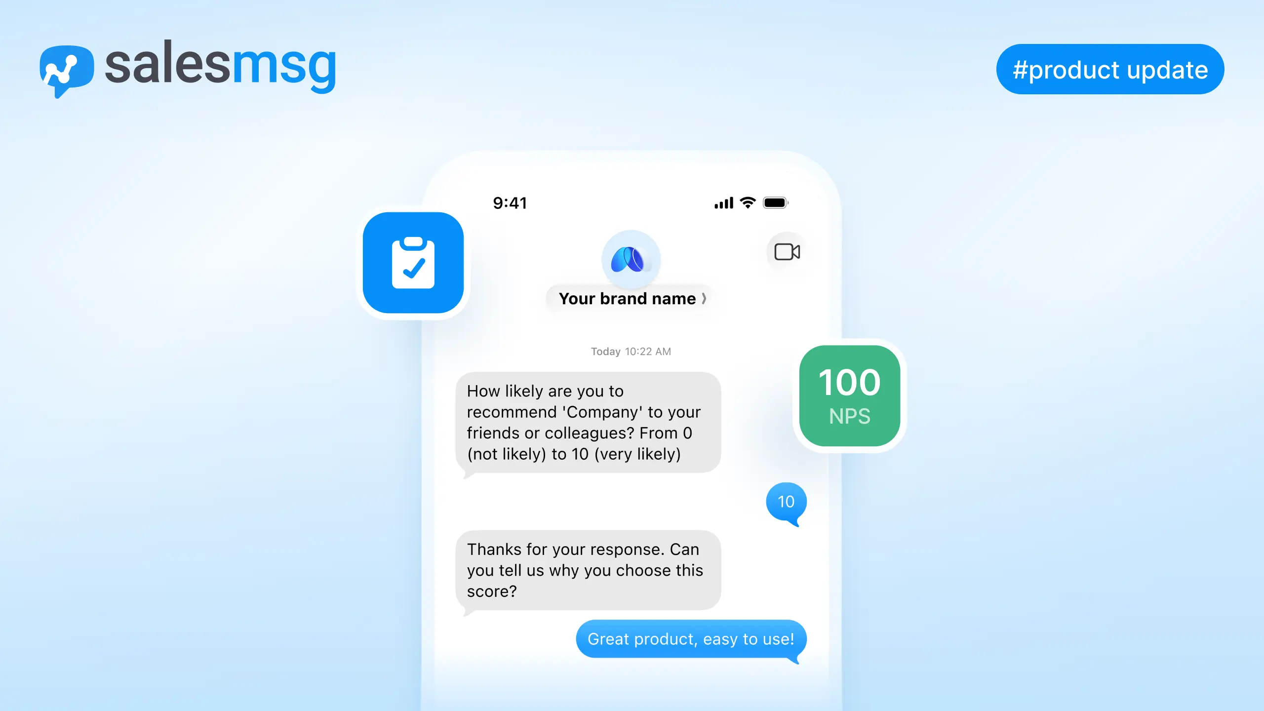 Collect and Act on Customer Feedback Right Inside Salesmsg with Surveys