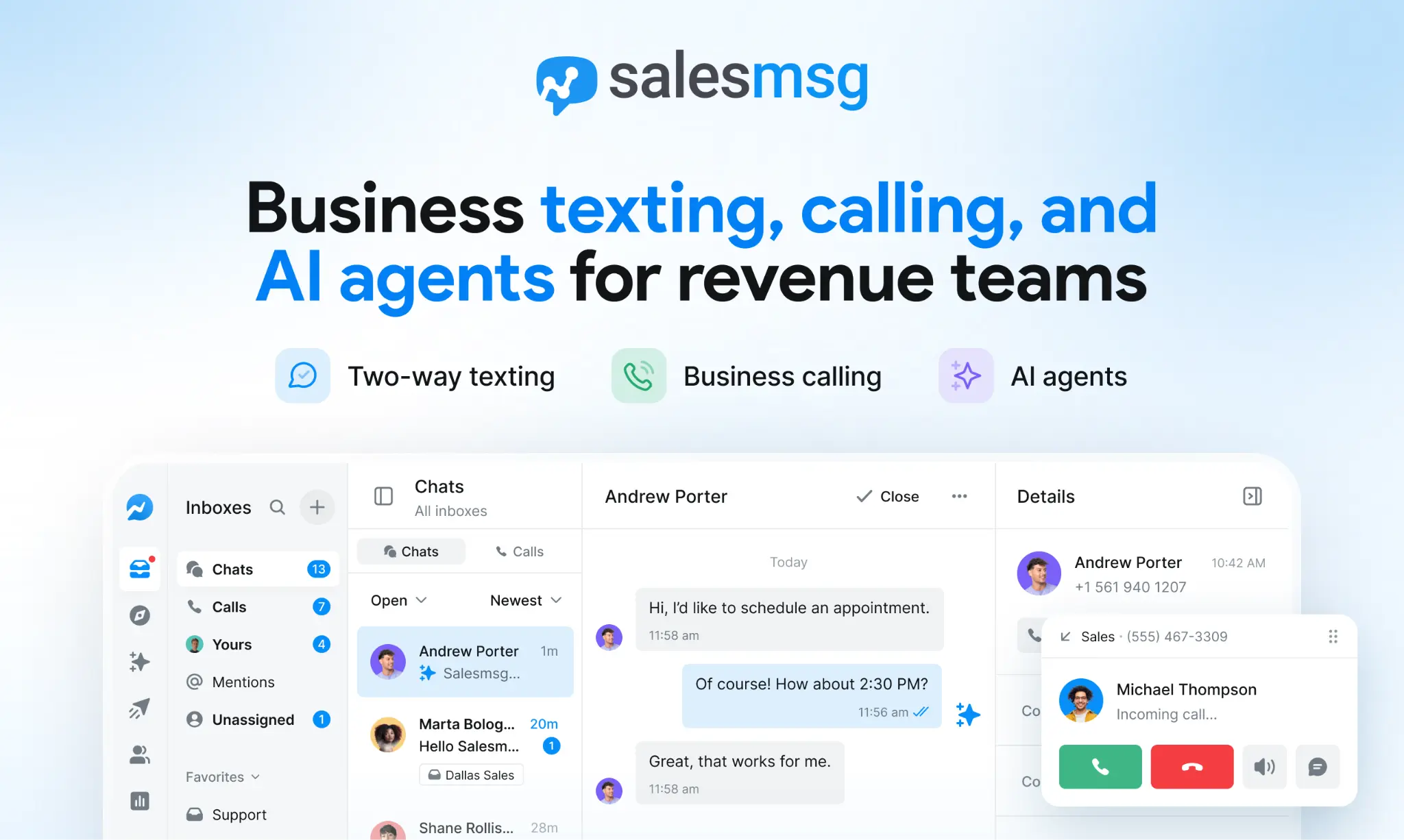 salesmsg texting and calling platform
