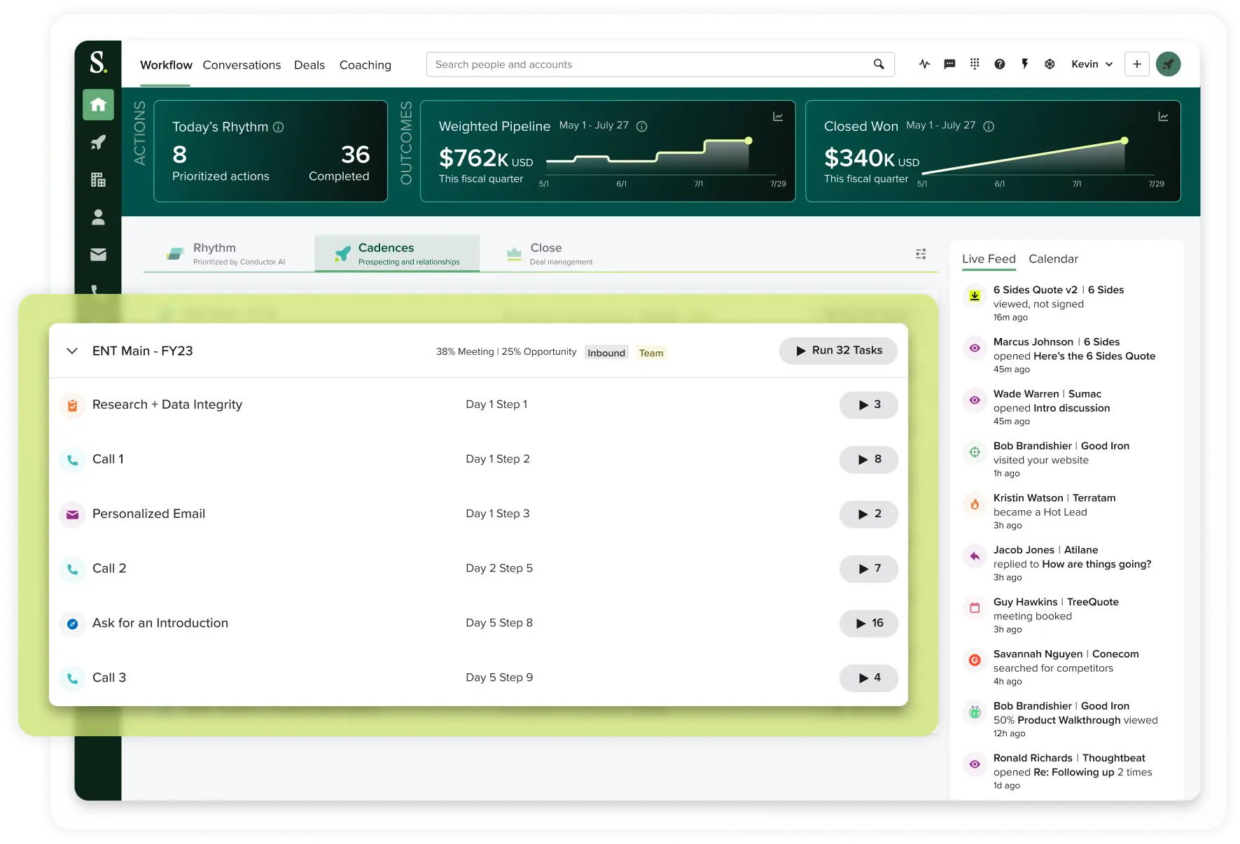 Product view of Salesloft