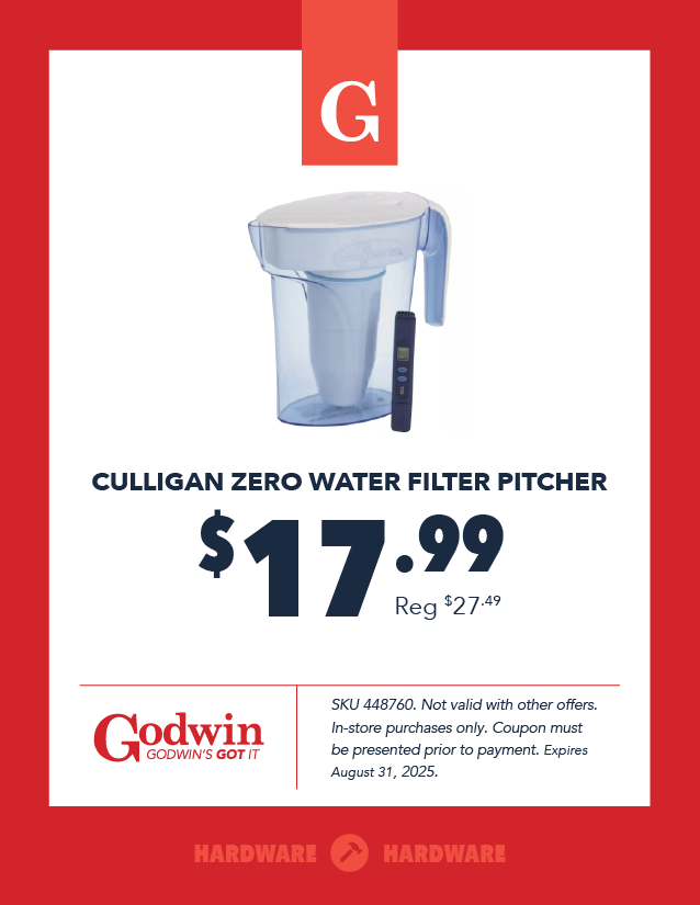 Promotional deal on Culligan Water Filter Pitcher at Godwin Hardware