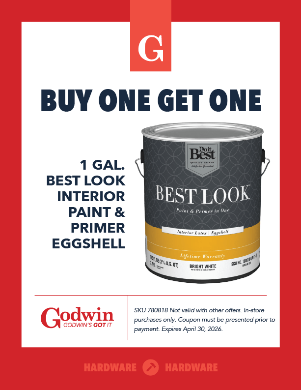 Buy One Get One Eggshell Paints at Godwin Hardware