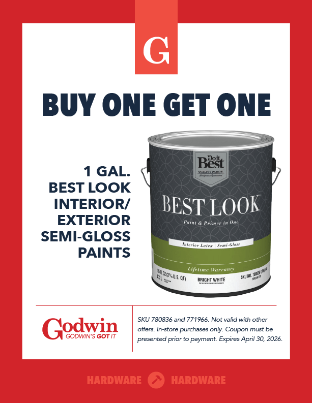 Buy One Get One Semi-Gloss Paints at Godwin Hardware