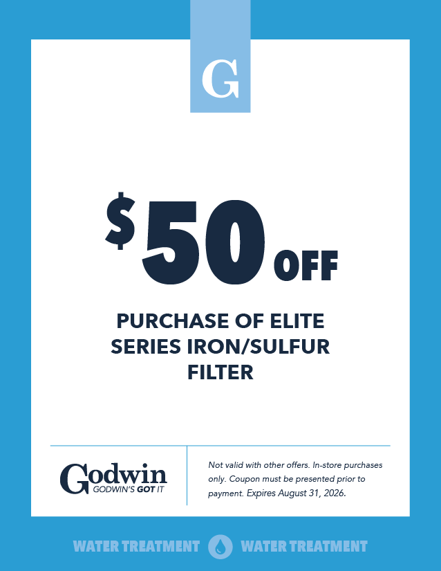 $50 off purchase of elite series iron/sulfer filter