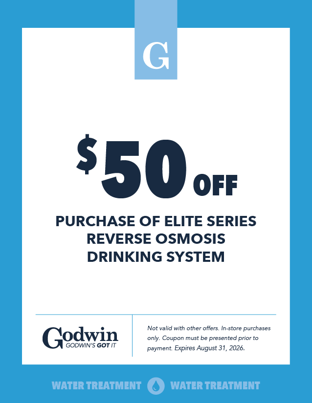 $50 off purchase of elite series reverse osmosis drinking system