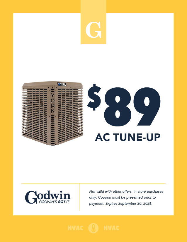 Get an AC Tune Up for only $89 at Godwin Heating and Cooling