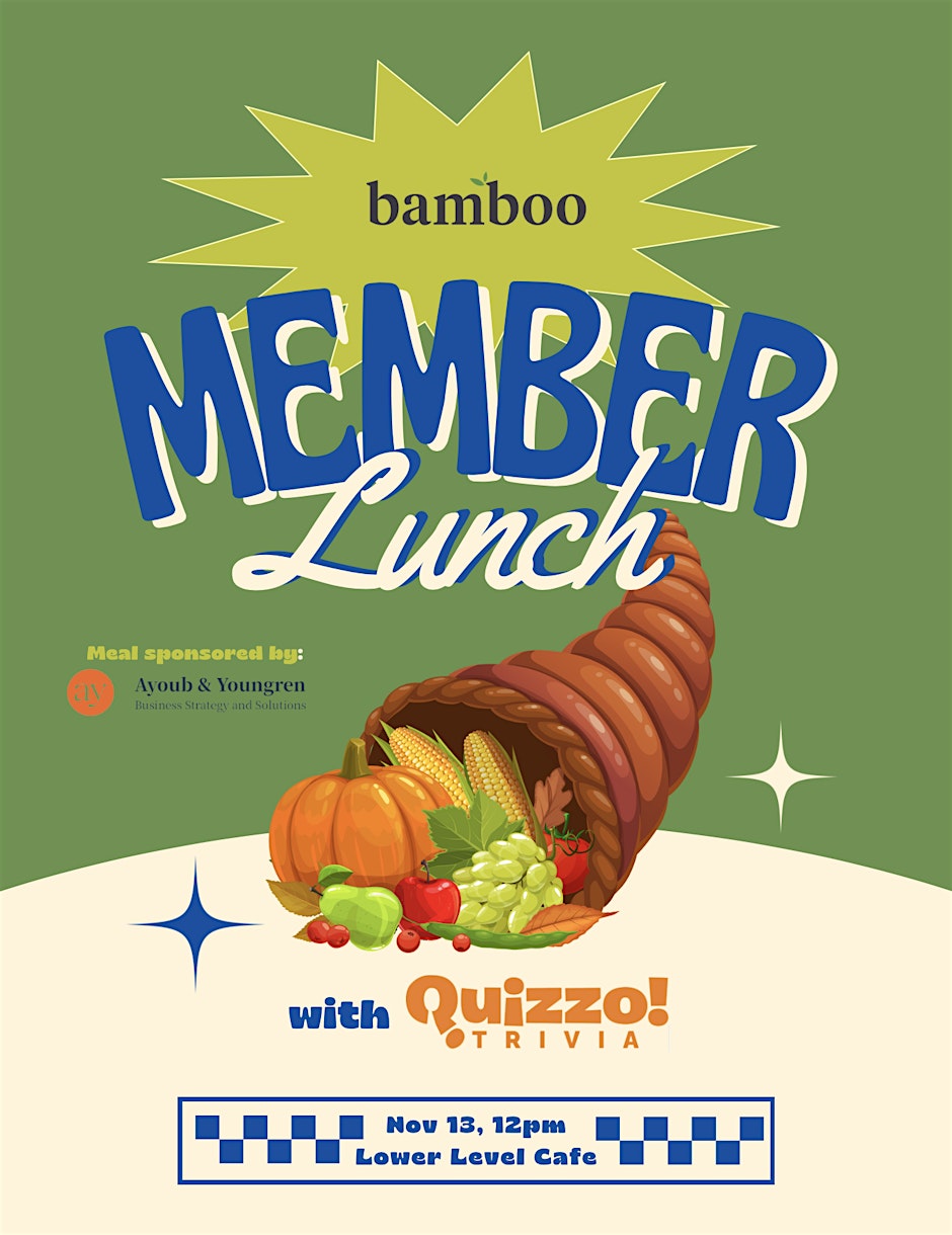 Bamboo Friendsgiving Member Lunch with Quizzo Trivia Graphic