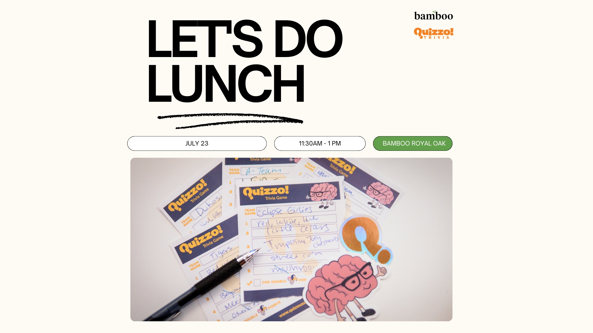 quizzo member lunch