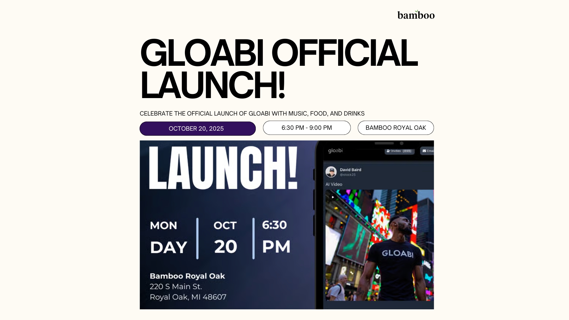 gloabi Official Launch! graphic