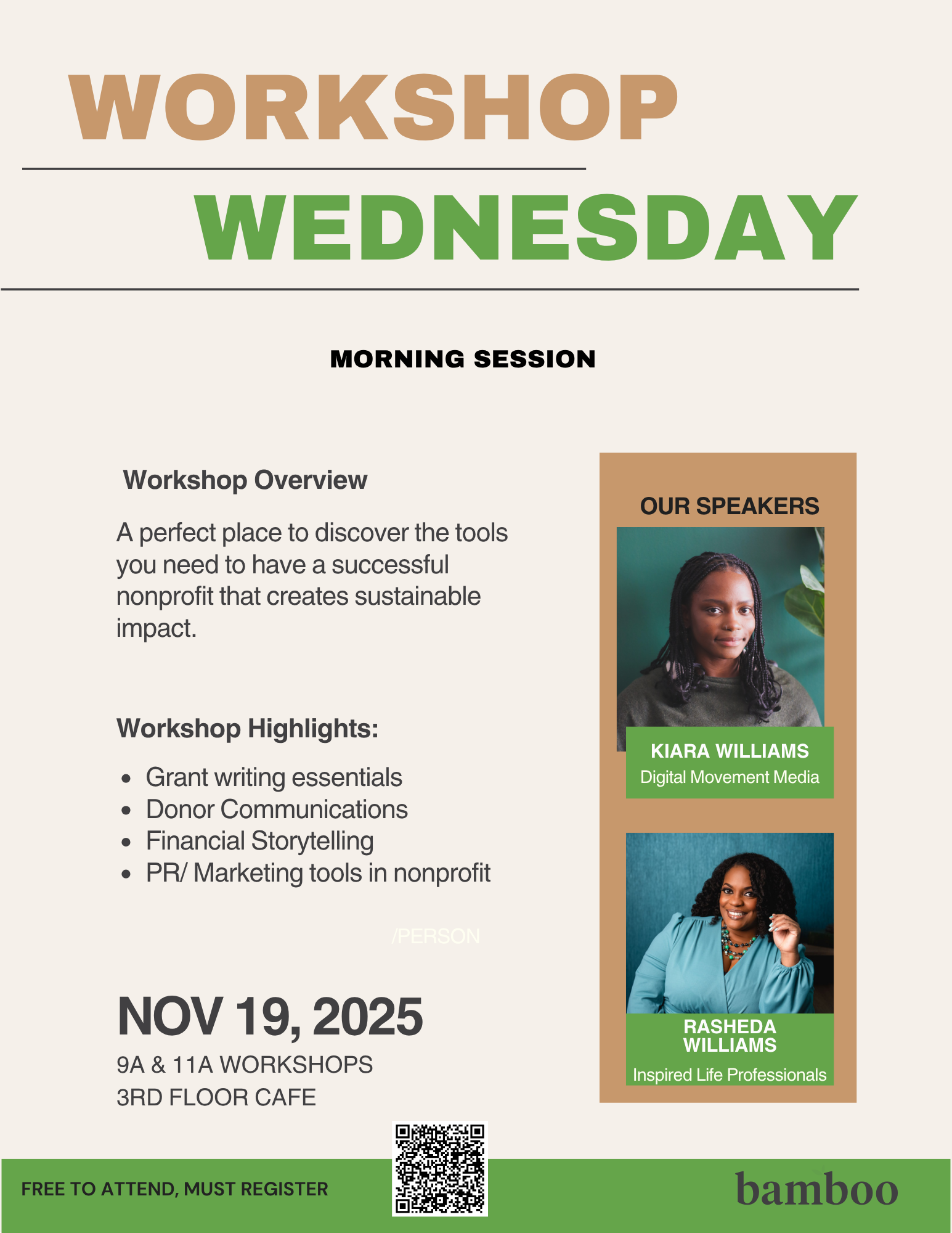 Nonprofit November Series-morning Workshop Wednesday