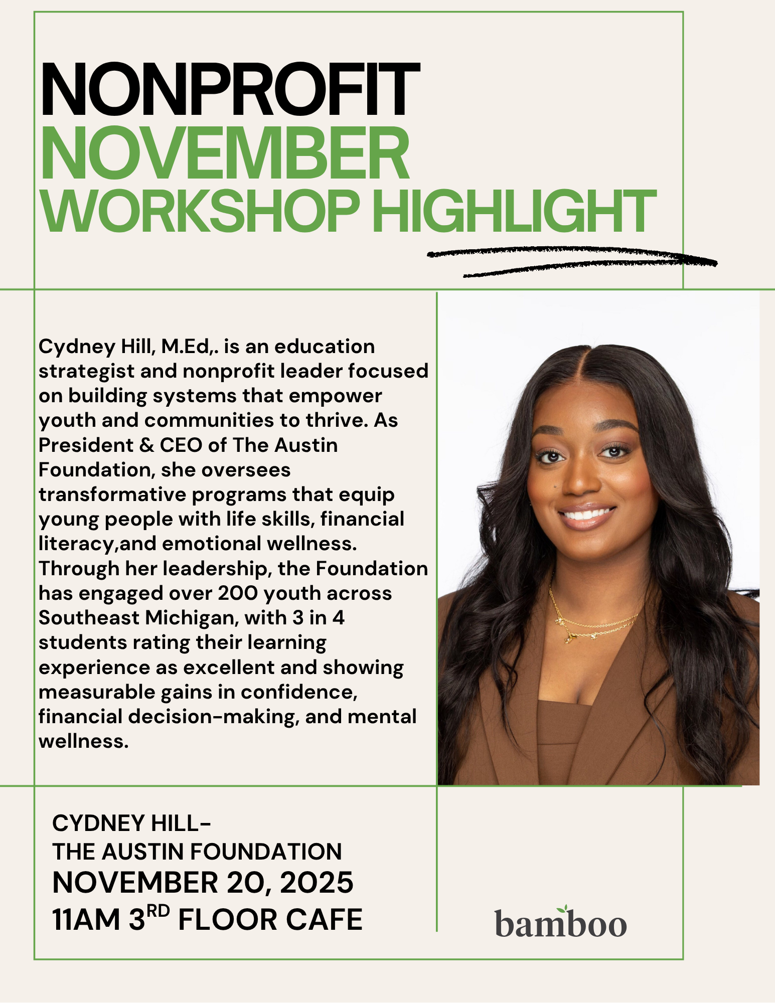 Nonprofit November Series workshop w/ Cydney Hill