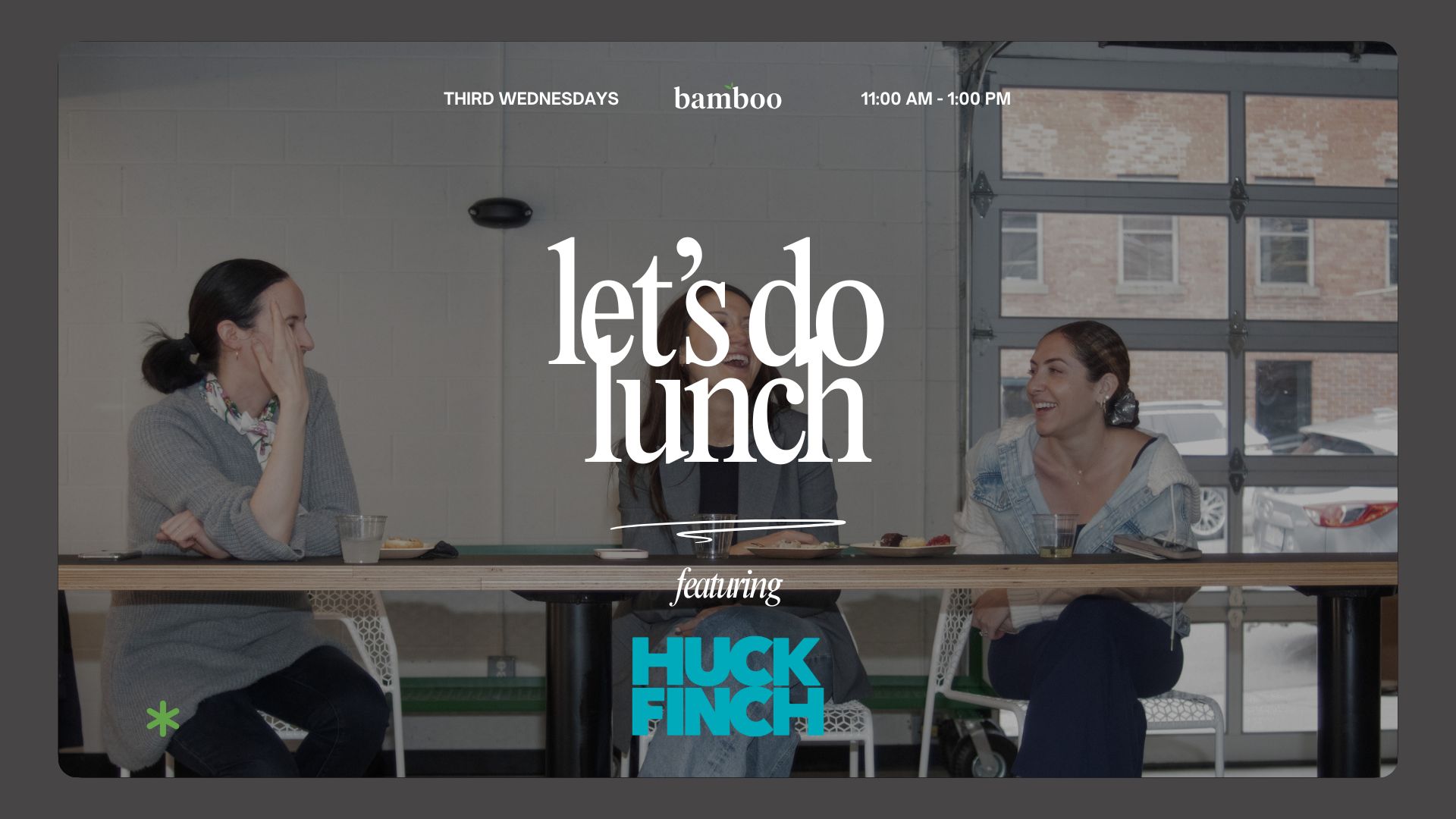 image of the cafe space with text saying "let's do lunch"
