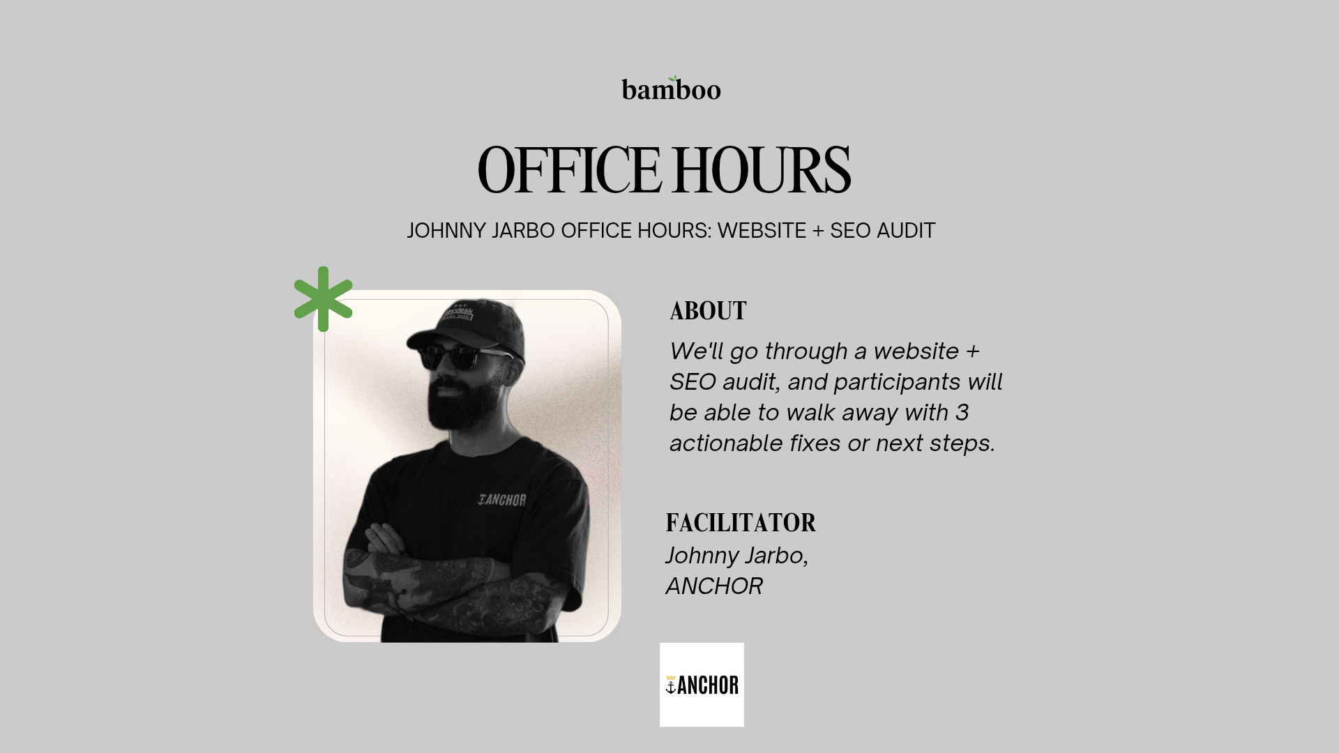 Johnny Jarbo Office Hours: Website + SEO Audit