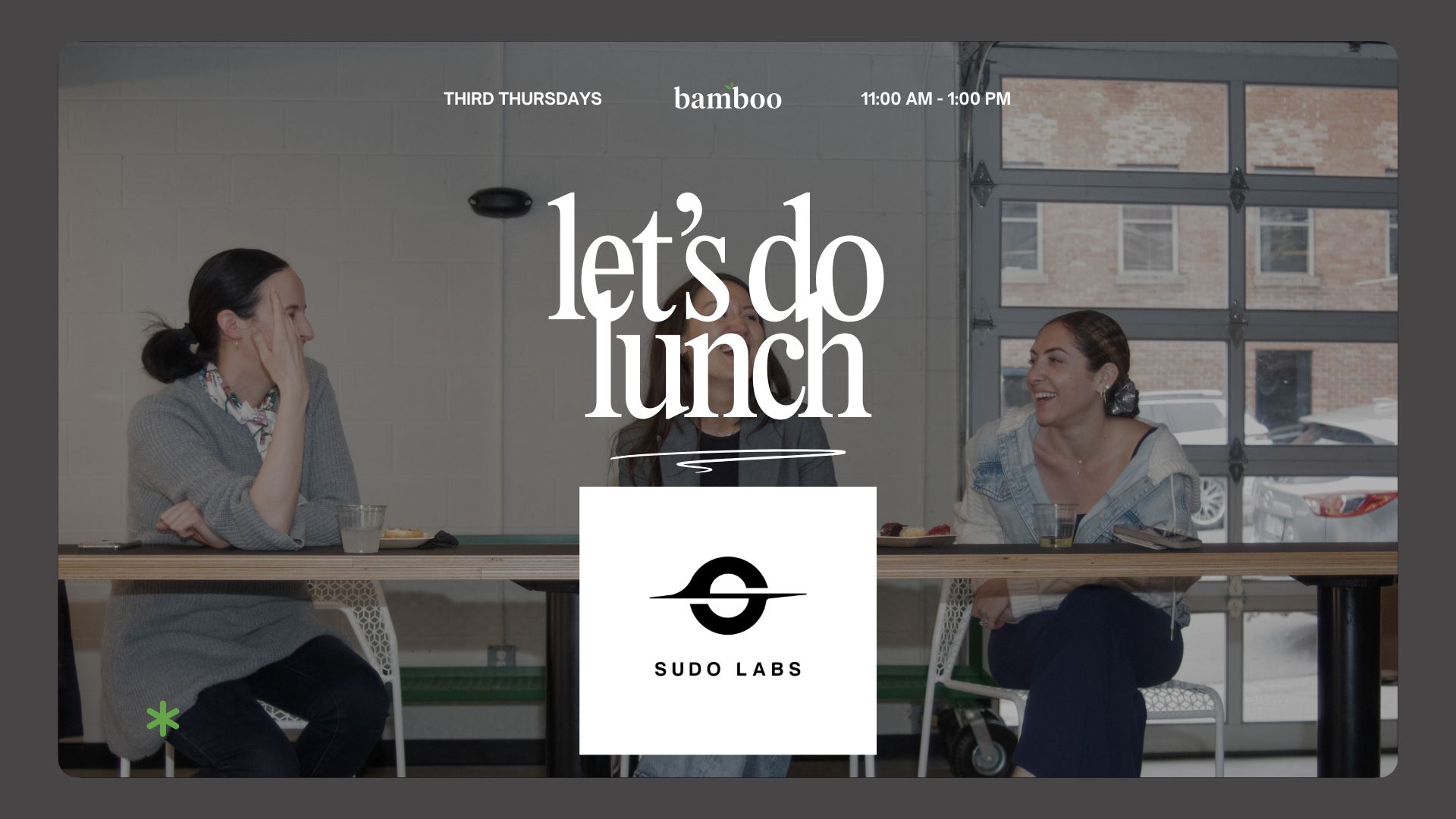 image of the cafe space with text saying "let's do lunch"