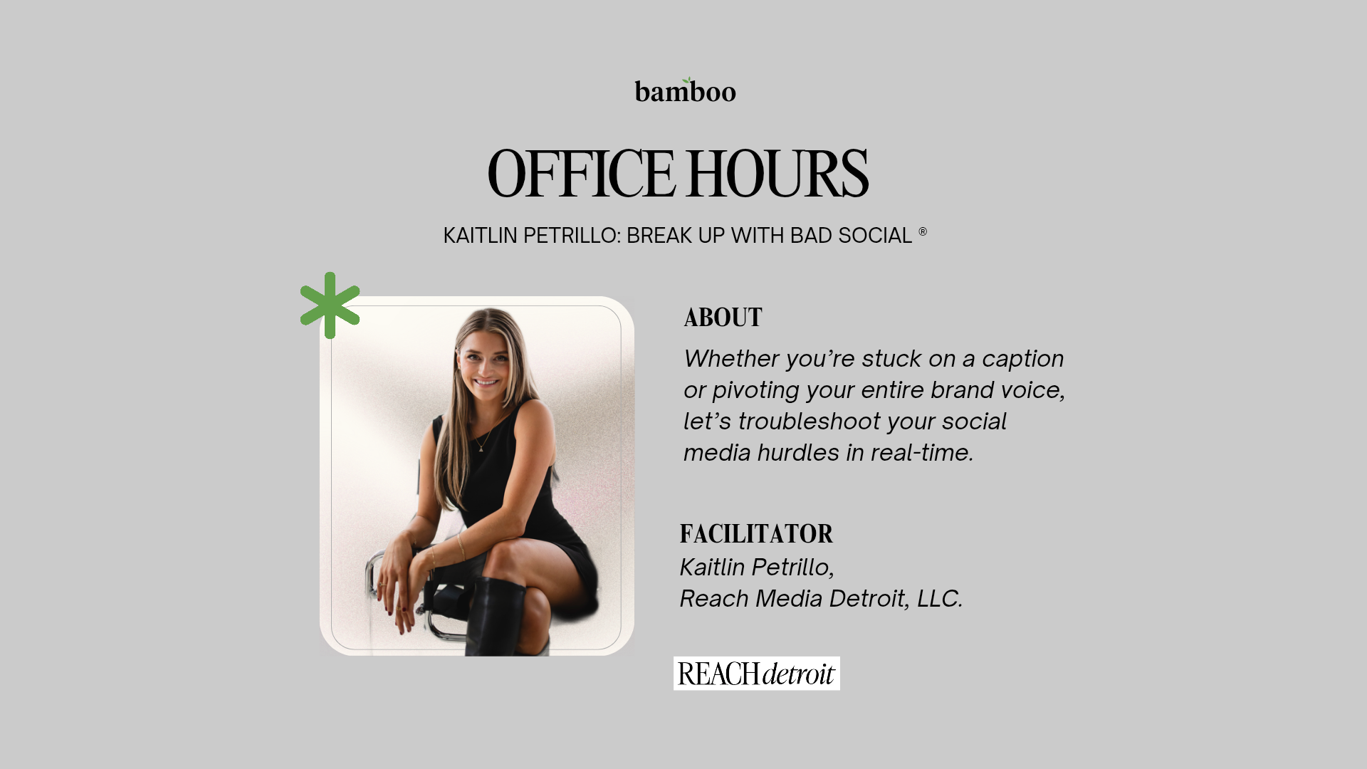 Kaitlin Petrillo Office Hours: Break up with Bad Social ®